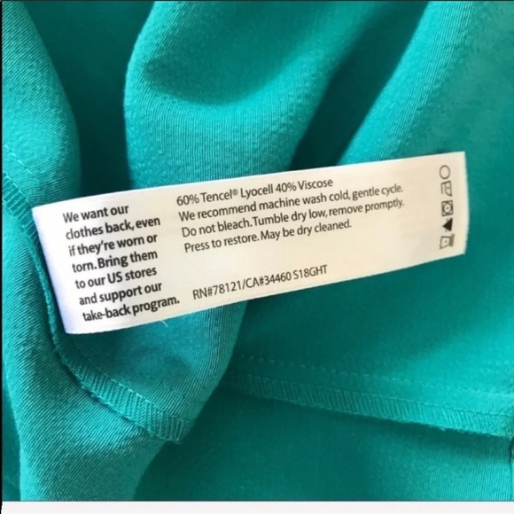 New Eileen Fisher V-Neck Short Dress Turquoise NWT Petite Minimalist Women Small - Picture 9 of 9